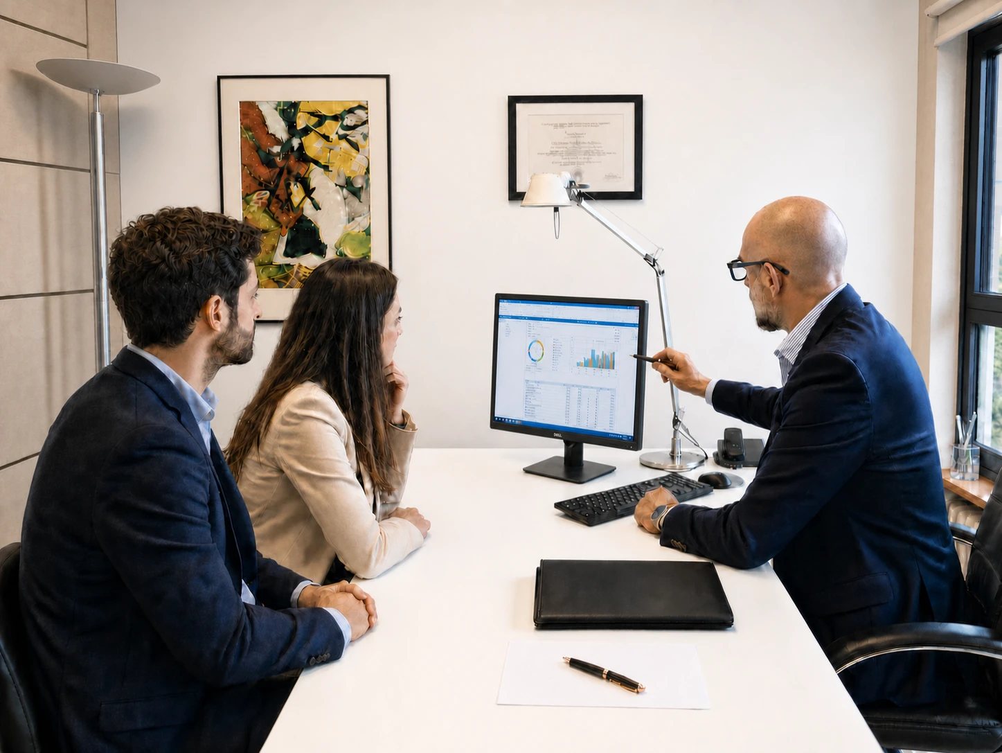Incontro di consulenza nello studio di Lorenzo Prati a Bologna